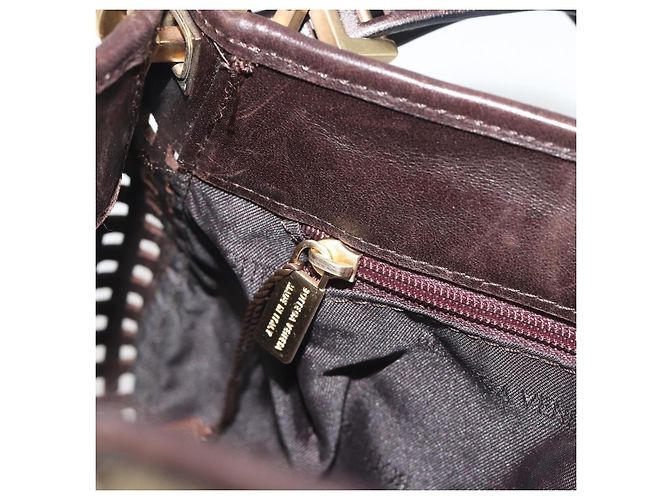 Borsa a tracolla BOTTEGA VENETA Canvas Beige Gold Auth 195022 D'oro - vista 21