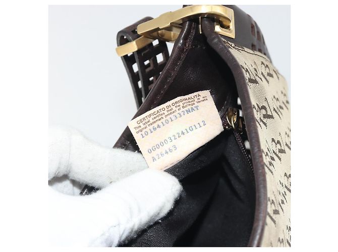 Borsa a tracolla BOTTEGA VENETA Canvas Beige Gold Auth 195022 D'oro - vista 23