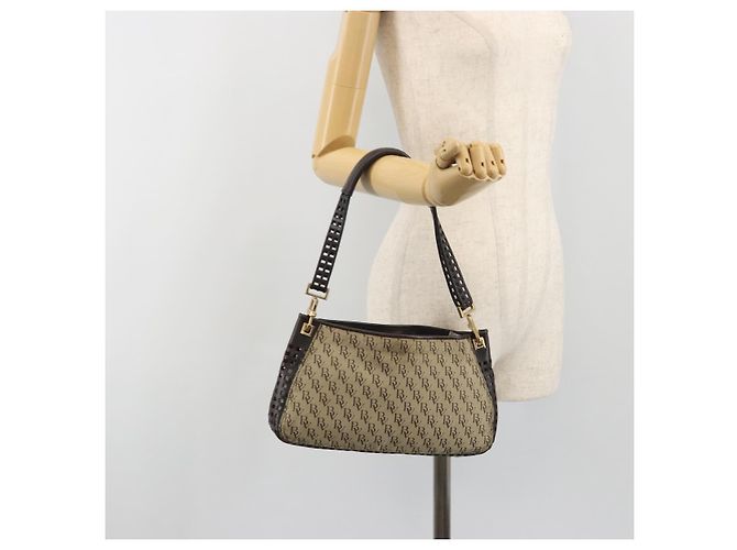 Borsa a tracolla BOTTEGA VENETA Canvas Beige Gold Auth 195022 D'oro - vista 24