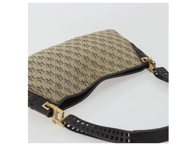 Borsa a tracolla BOTTEGA VENETA Canvas Beige Gold Auth 195022 D'oro - vista 6