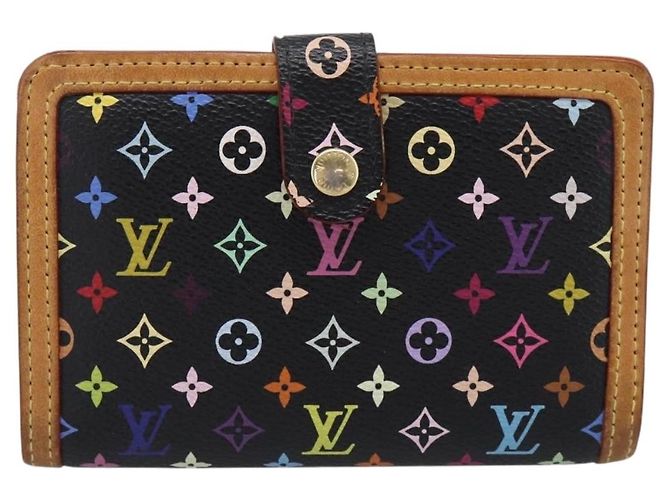 LOUIS VUITTON Multicolor Porte Monnaie Viennois Wallet M92987 LV Auth 196471A Nero - vista 2