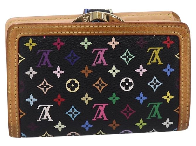 LOUIS VUITTON Multicolor Porte Monnaie Viennois Wallet M92987 LV Auth 196471A Nero - vista 3