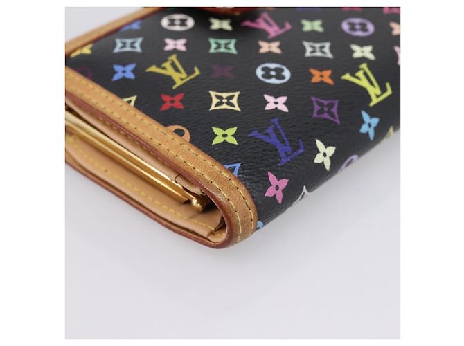 LOUIS VUITTON Multicolor Porte Monnaie Viennois Wallet M92987 LV Auth 196471A Nero - vista 9