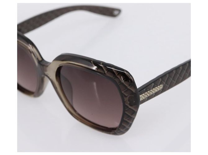 Occhiali da sole BOTTEGA VENETA INTRECCIATO Plastica Nero Tono Oro Auth BA15035 - vista 7