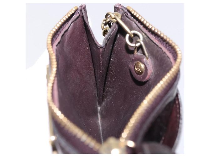 LOUIS VUITTON Monogram Vernis Pochette Cles NM Monedero Amarante M93557 Auth 195596 Burdeos - vista 18