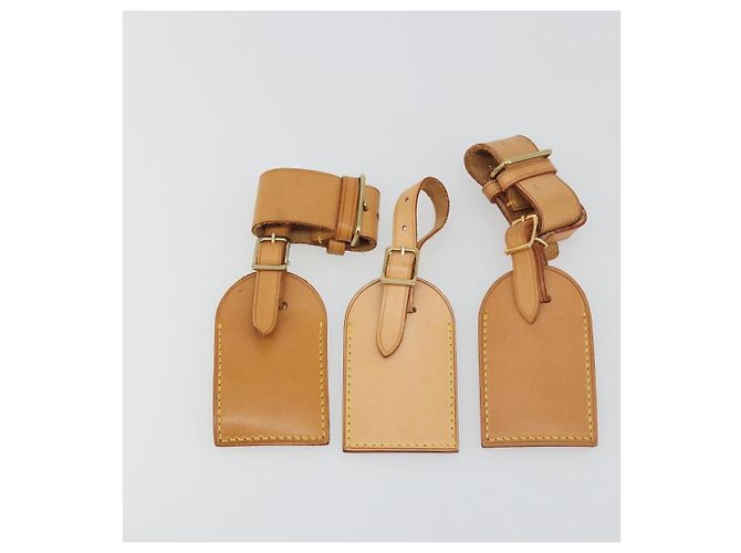 LOUIS VUITTON Etichetta per nome Powanie 10 Set Powanie Leather Beige LV Auth 192566 - vista 3