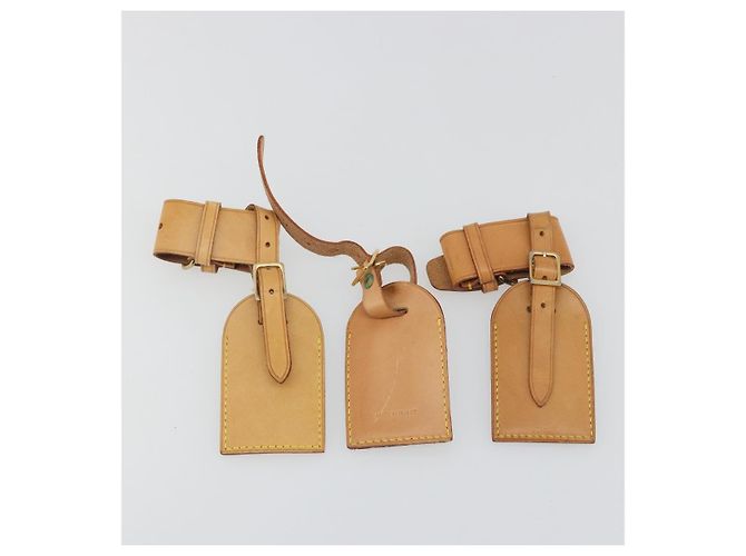 LOUIS VUITTON Etichetta per nome Powanie 10 Set Powanie Leather Beige LV Auth 192566 - vista 5