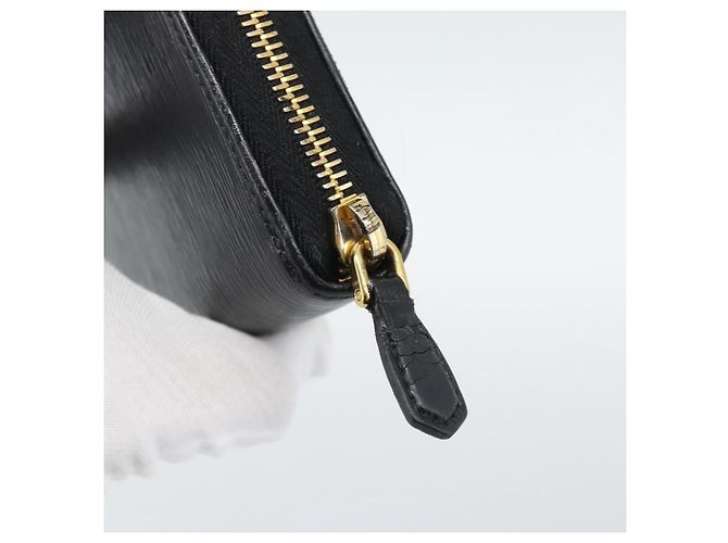 Saffiano PRADA Langbeutel aus Safiano-Leder Schwarz Gold Auth bs36755 Golden - Ansicht 12