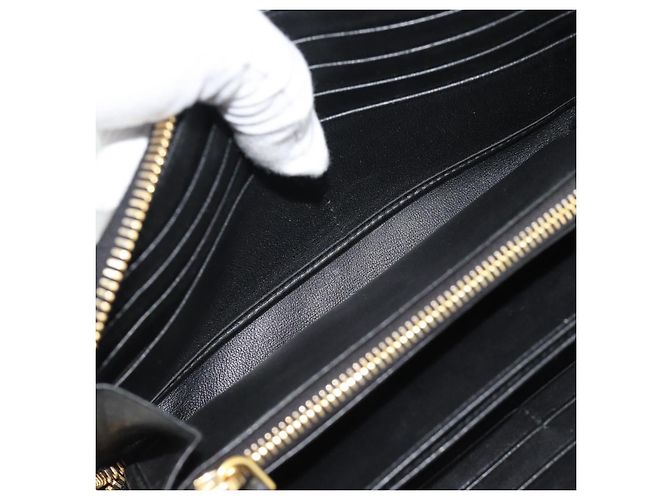 Saffiano PRADA Langbeutel aus Safiano-Leder Schwarz Gold Auth bs36755 Golden - Ansicht 16