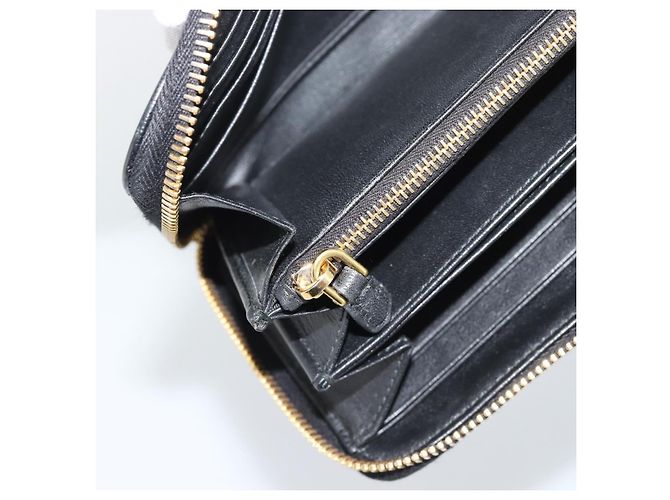 Saffiano PRADA Langbeutel aus Safiano-Leder Schwarz Gold Auth bs36755 Golden - Ansicht 17