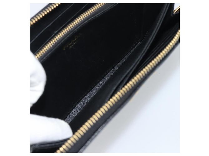 Saffiano PRADA Langbeutel aus Safiano-Leder Schwarz Gold Auth bs36755 Golden - Ansicht 19