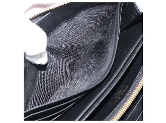 Saffiano PRADA Langbeutel aus Safiano-Leder Schwarz Gold Auth bs36755 Golden - Ansicht 23