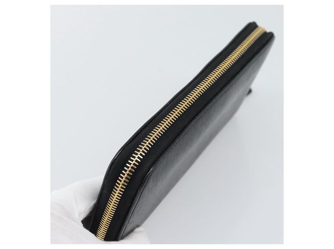 Saffiano PRADA Langbeutel aus Safiano-Leder Schwarz Gold Auth bs36755 Golden - Ansicht 6