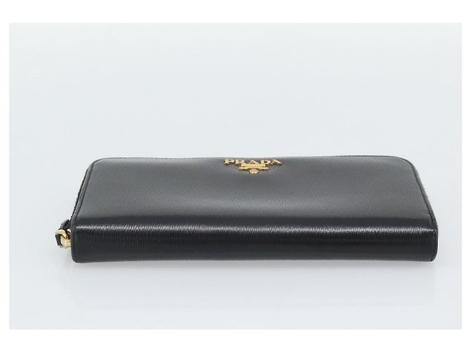 Saffiano PRADA Langbeutel aus Safiano-Leder Schwarz Gold Auth bs36755 Golden - Ansicht 7