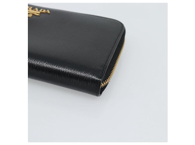 Saffiano PRADA Langbeutel aus Safiano-Leder Schwarz Gold Auth bs36755 Golden - Ansicht 8