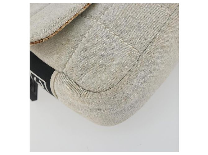 Borsa a catena CHANEL Sports Line Choco Bar in cotone grigio con CC argento Auth 194404A Marrone - vista 11