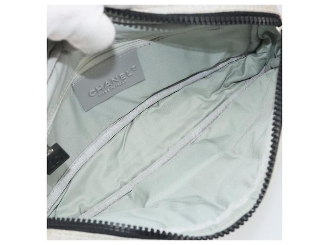 Borsa a catena CHANEL Sports Line Choco Bar in cotone grigio con CC argento Auth 194404A Marrone - vista 19