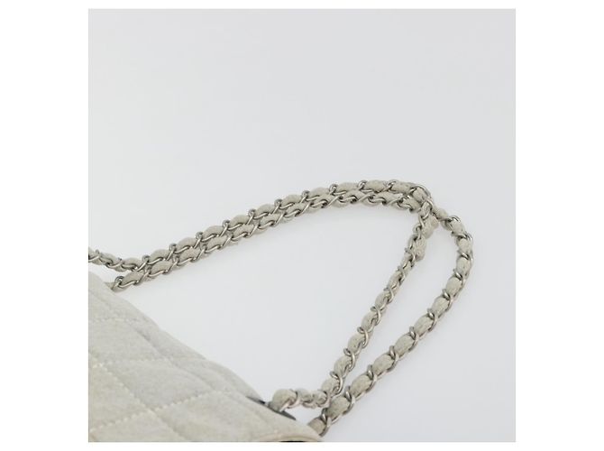 Borsa a catena CHANEL Sports Line Choco Bar in cotone grigio con CC argento Auth 194404A Marrone - vista 8