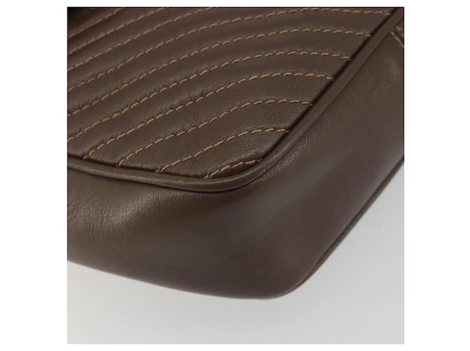 Céline Borsa a tracolla CELINE in pelle marrone e oro Auth 194395A D'oro - vista 11