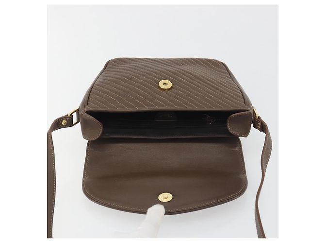 Céline Borsa a tracolla CELINE in pelle marrone e oro Auth 194395A D'oro - vista 15