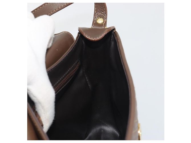Céline Borsa a tracolla CELINE in pelle marrone e oro Auth 194395A D'oro - vista 18