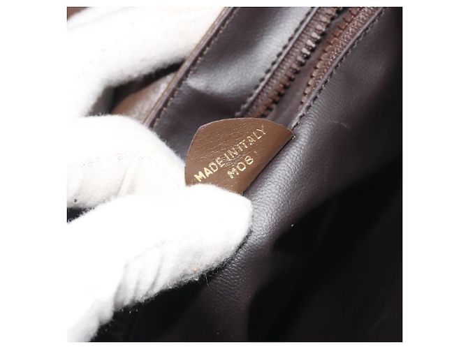 Céline Borsa a tracolla CELINE in pelle marrone e oro Auth 194395A D'oro - vista 22