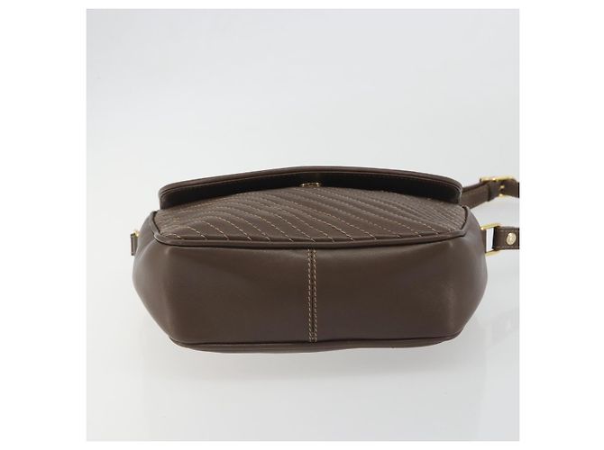 Céline Borsa a tracolla CELINE in pelle marrone e oro Auth 194395A D'oro - vista 9