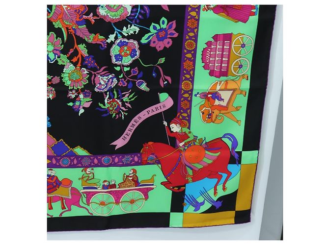 Hermès Foulard HERMES "fantaisies indiennes" Seta Multicolor Auth 195787M Multicolore - vista 10