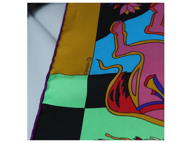 Hermès Foulard HERMES "fantaisies indiennes" Seta Multicolor Auth 195787M Multicolore - vista 11