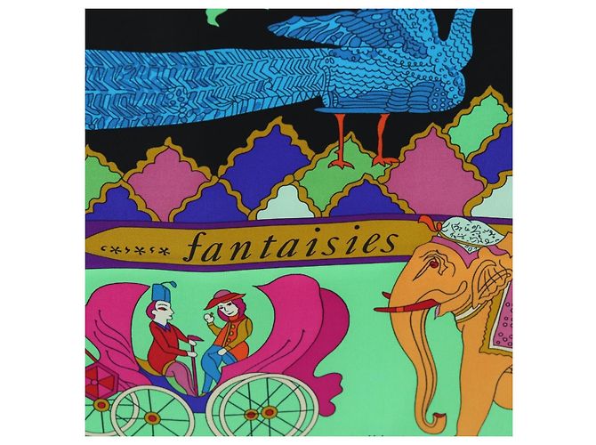 Hermès Foulard HERMES "fantaisies indiennes" Seta Multicolor Auth 195787M Multicolore - vista 12