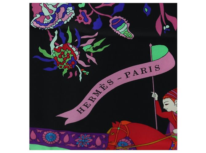 Hermès Foulard HERMES "fantaisies indiennes" Seta Multicolor Auth 195787M Multicolore - vista 14