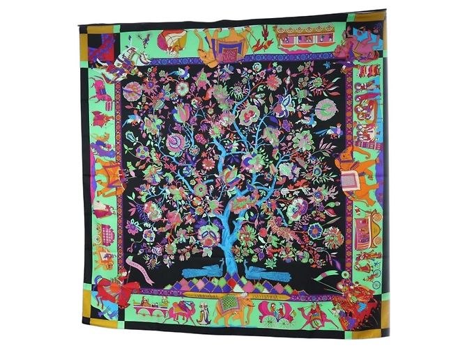 Hermès Foulard HERMES "fantaisies indiennes" Seta Multicolor Auth 195787M Multicolore - vista 16