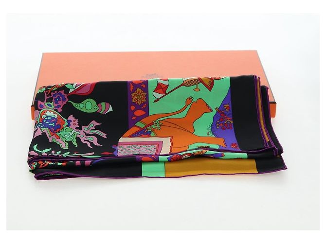 Hermès Foulard HERMES "fantaisies indiennes" Seta Multicolor Auth 195787M Multicolore - vista 18