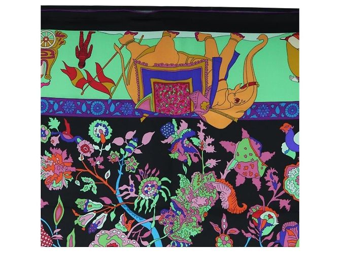 Hermès Foulard HERMES "fantaisies indiennes" Seta Multicolor Auth 195787M Multicolore - vista 3