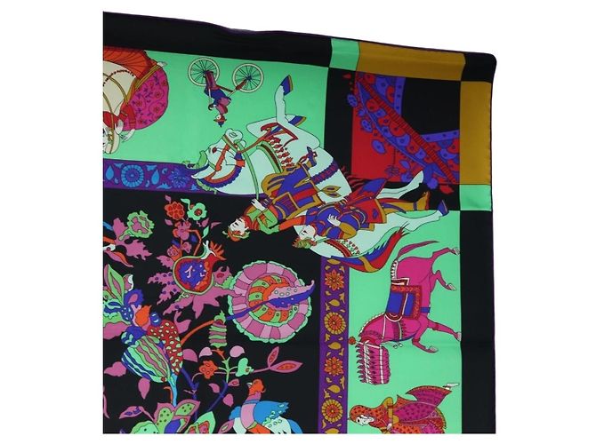 Hermès Foulard HERMES "fantaisies indiennes" Seta Multicolor Auth 195787M Multicolore - vista 4