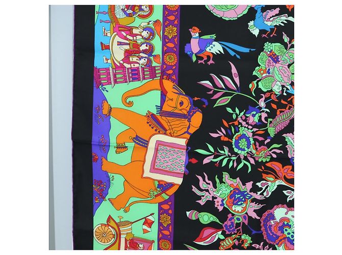 Hermès Foulard HERMES "fantaisies indiennes" Seta Multicolor Auth 195787M Multicolore - vista 5