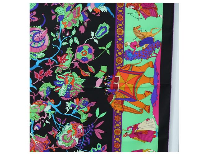 Hermès Foulard HERMES "fantaisies indiennes" Seta Multicolor Auth 195787M Multicolore - vista 7