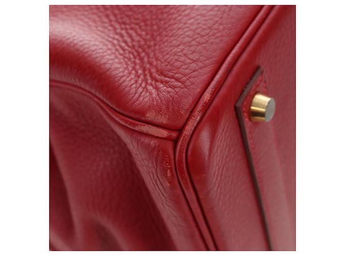 Hermès Borsa a mano HERMES Birkin 40 Taurillon Clemence Red Gold Auth 195314SM Rosso D'oro - vista 10