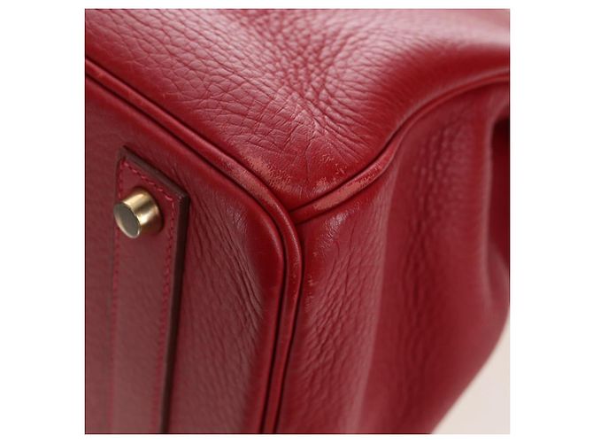 Hermès Borsa a mano HERMES Birkin 40 Taurillon Clemence Red Gold Auth 195314SM Rosso D'oro - vista 11