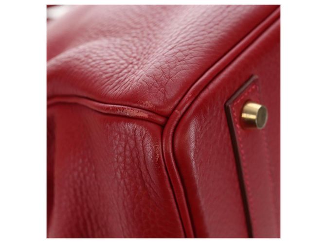 Hermès Borsa a mano HERMES Birkin 40 Taurillon Clemence Red Gold Auth 195314SM Rosso D'oro - vista 12