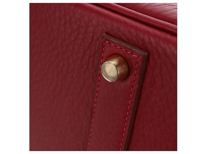 Hermès Borsa a mano HERMES Birkin 40 Taurillon Clemence Red Gold Auth 195314SM Rosso D'oro - vista 15