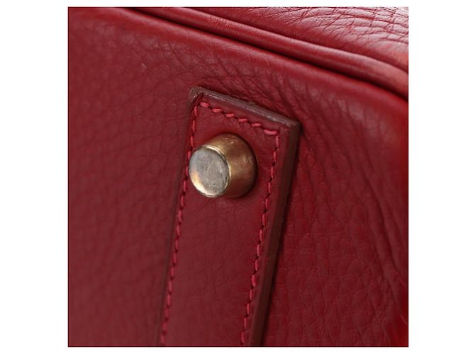 Hermès Borsa a mano HERMES Birkin 40 Taurillon Clemence Red Gold Auth 195314SM Rosso D'oro - vista 17