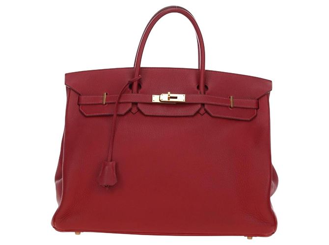 Hermès Borsa a mano HERMES Birkin 40 Taurillon Clemence Red Gold Auth 195314SM Rosso D'oro - vista 2
