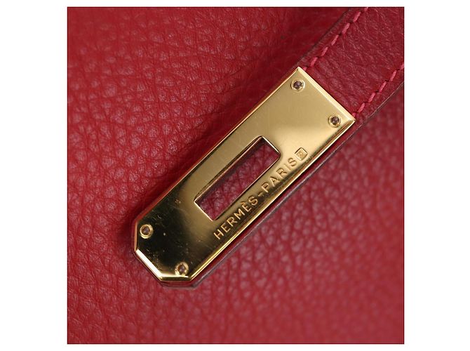 Hermès Borsa a mano HERMES Birkin 40 Taurillon Clemence Red Gold Auth 195314SM Rosso D'oro - vista 22