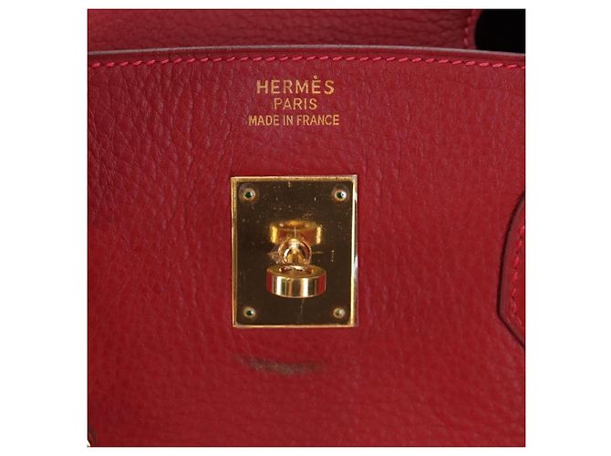 Hermès Borsa a mano HERMES Birkin 40 Taurillon Clemence Red Gold Auth 195314SM Rosso D'oro - vista 23