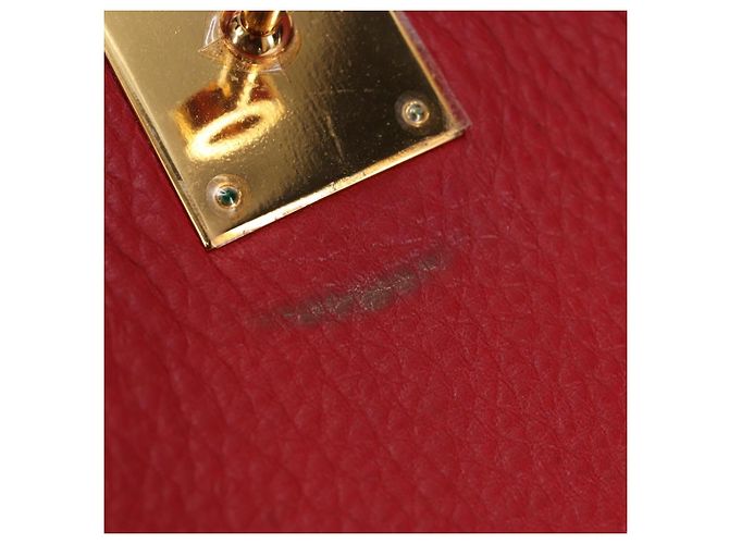 Hermès Borsa a mano HERMES Birkin 40 Taurillon Clemence Red Gold Auth 195314SM Rosso D'oro - vista 24