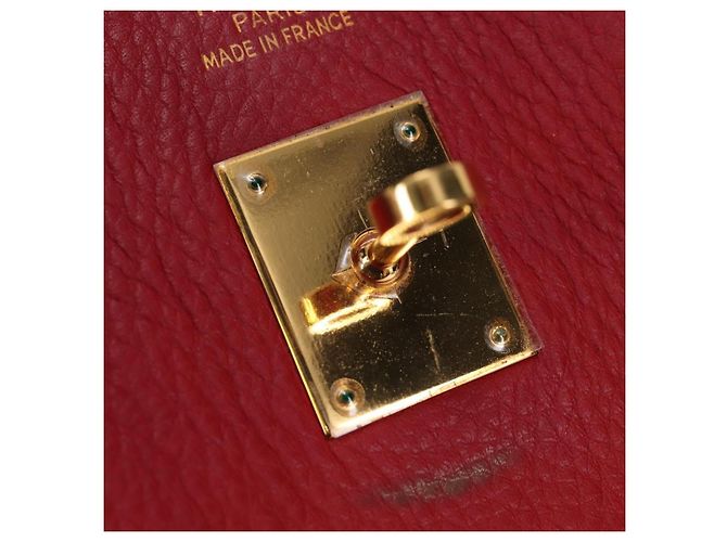 Hermès Borsa a mano HERMES Birkin 40 Taurillon Clemence Red Gold Auth 195314SM Rosso D'oro - vista 25
