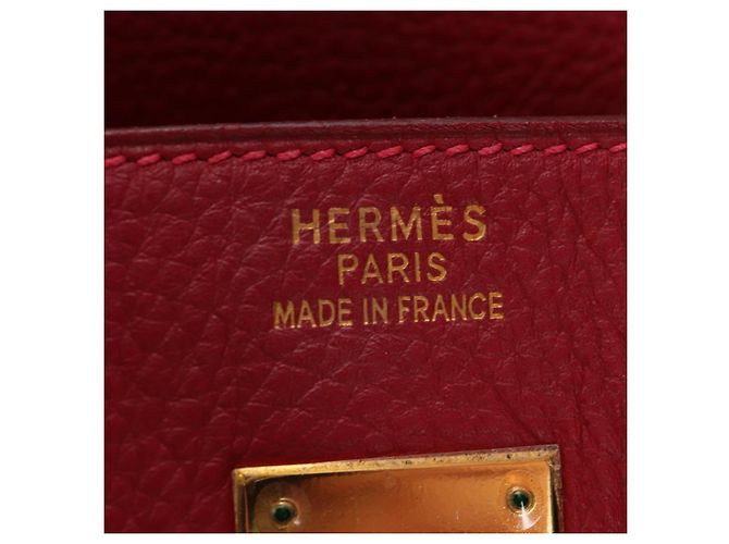 Hermès Borsa a mano HERMES Birkin 40 Taurillon Clemence Red Gold Auth 195314SM Rosso D'oro - vista 26