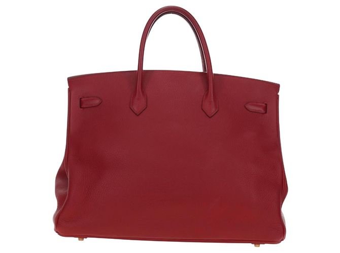 Hermès Borsa a mano HERMES Birkin 40 Taurillon Clemence Red Gold Auth 195314SM Rosso D'oro - vista 3