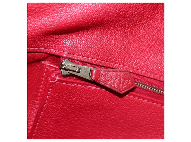 Hermès Borsa a mano HERMES Birkin 40 Taurillon Clemence Red Gold Auth 195314SM Rosso D'oro - vista 35